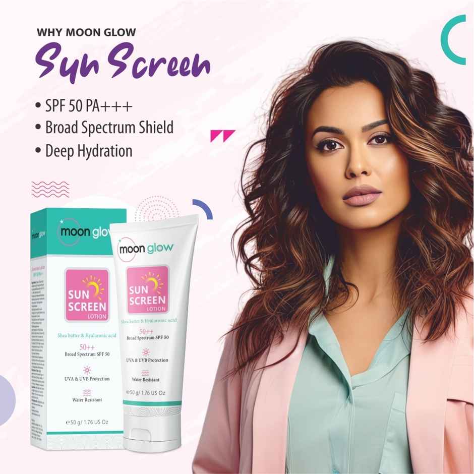 Moon Glow Sunscreen Lotion With Shea Butter & Hyaluronic Acid SPF 50 +++