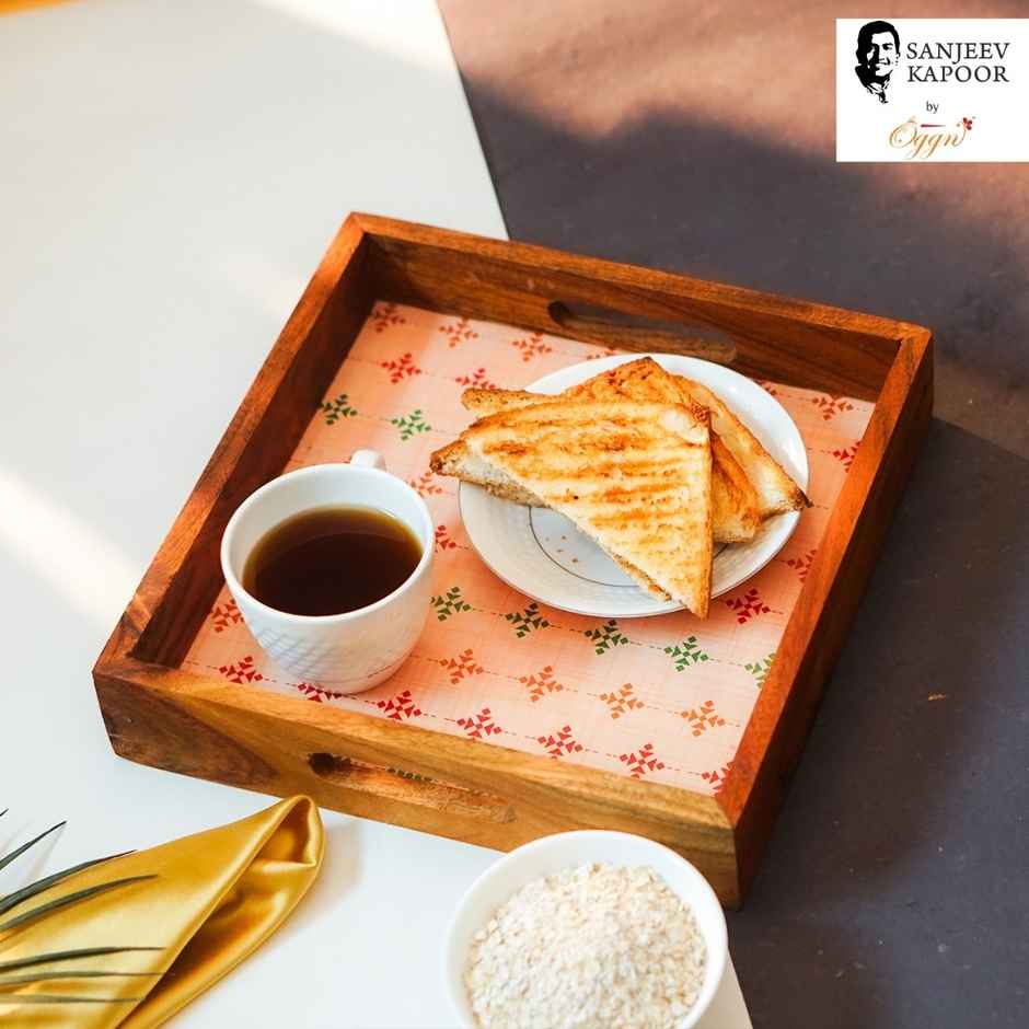 Sanjeev Kapoor by Oggn Turin Square Wooden Tray 10x10