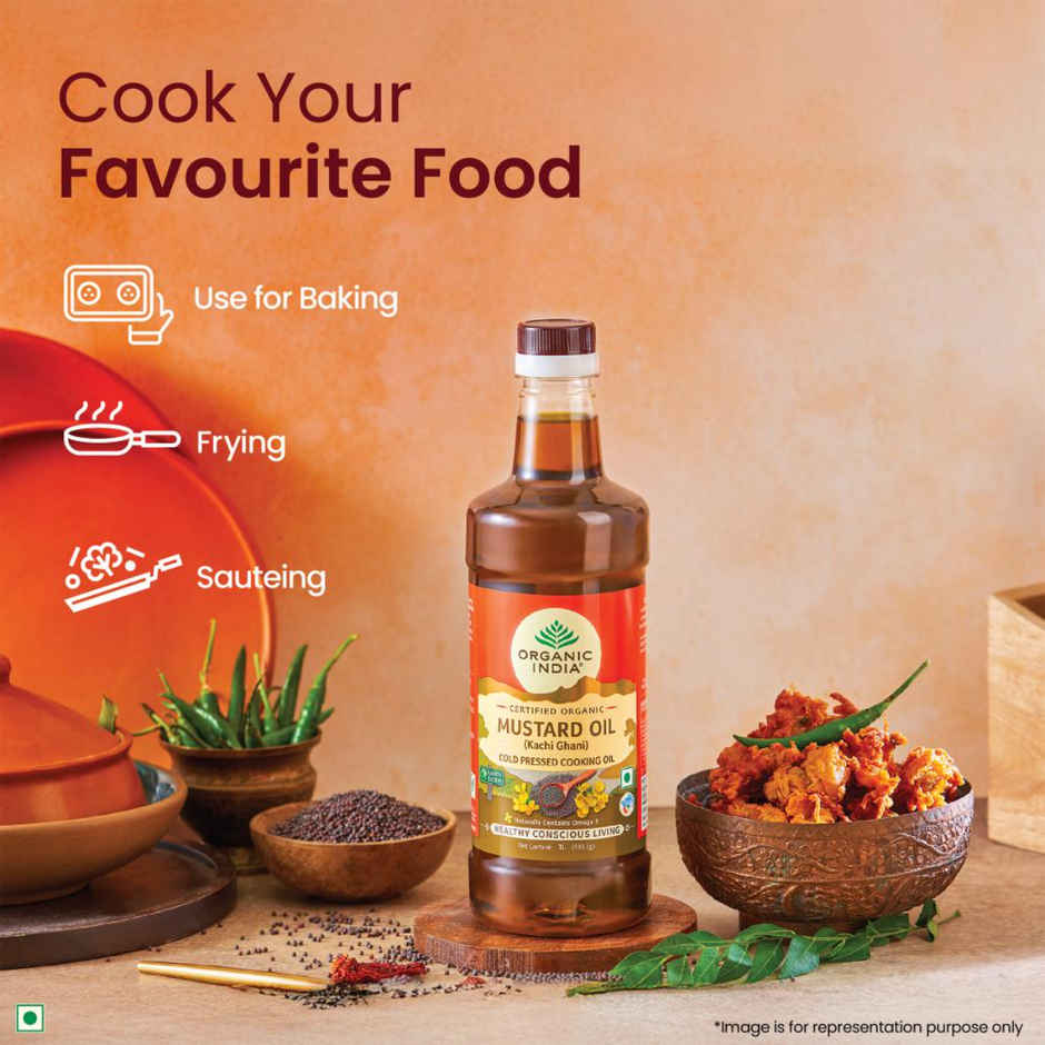 A TATA Product - Organic India Mustard Oil | Certified Organic | Lab Tested on 600+ Parameters