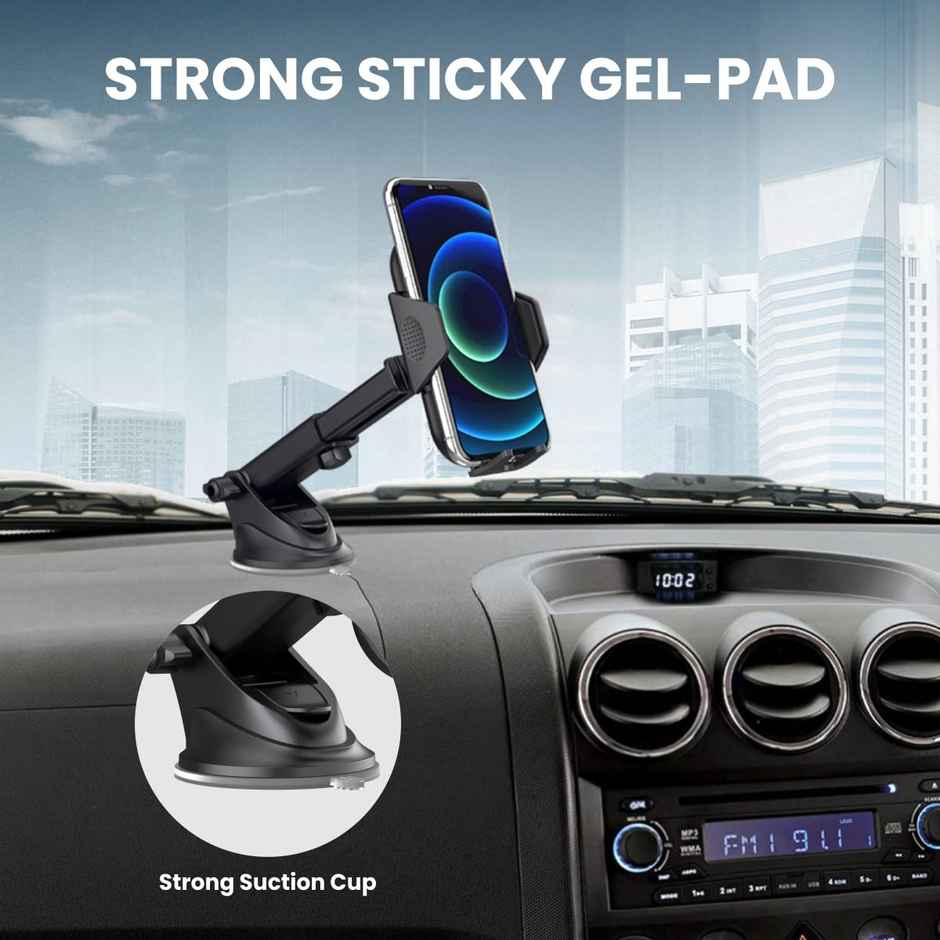 Portronics Clamp M Car Mobile Holder - Strong Suction Cup
