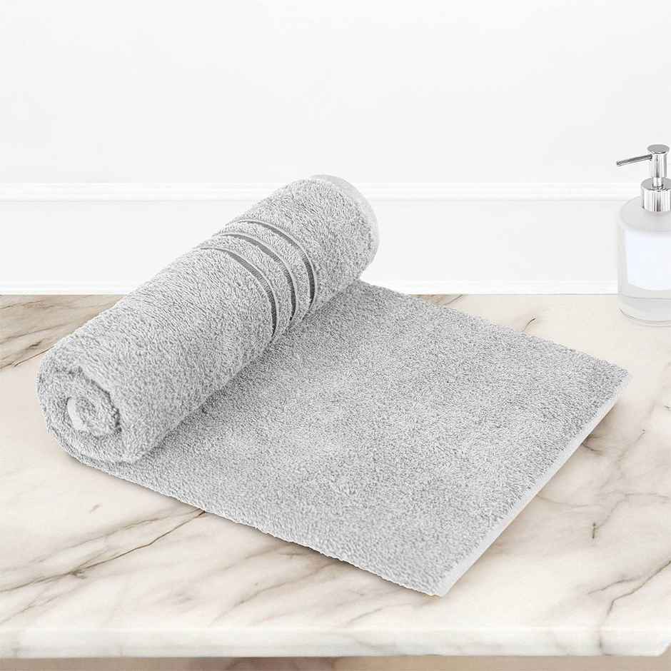 Home Elegance by myTrident Comfort Living Cotton Bath Towel | 70cm x 140cm | 400 GSM | Ice Grey