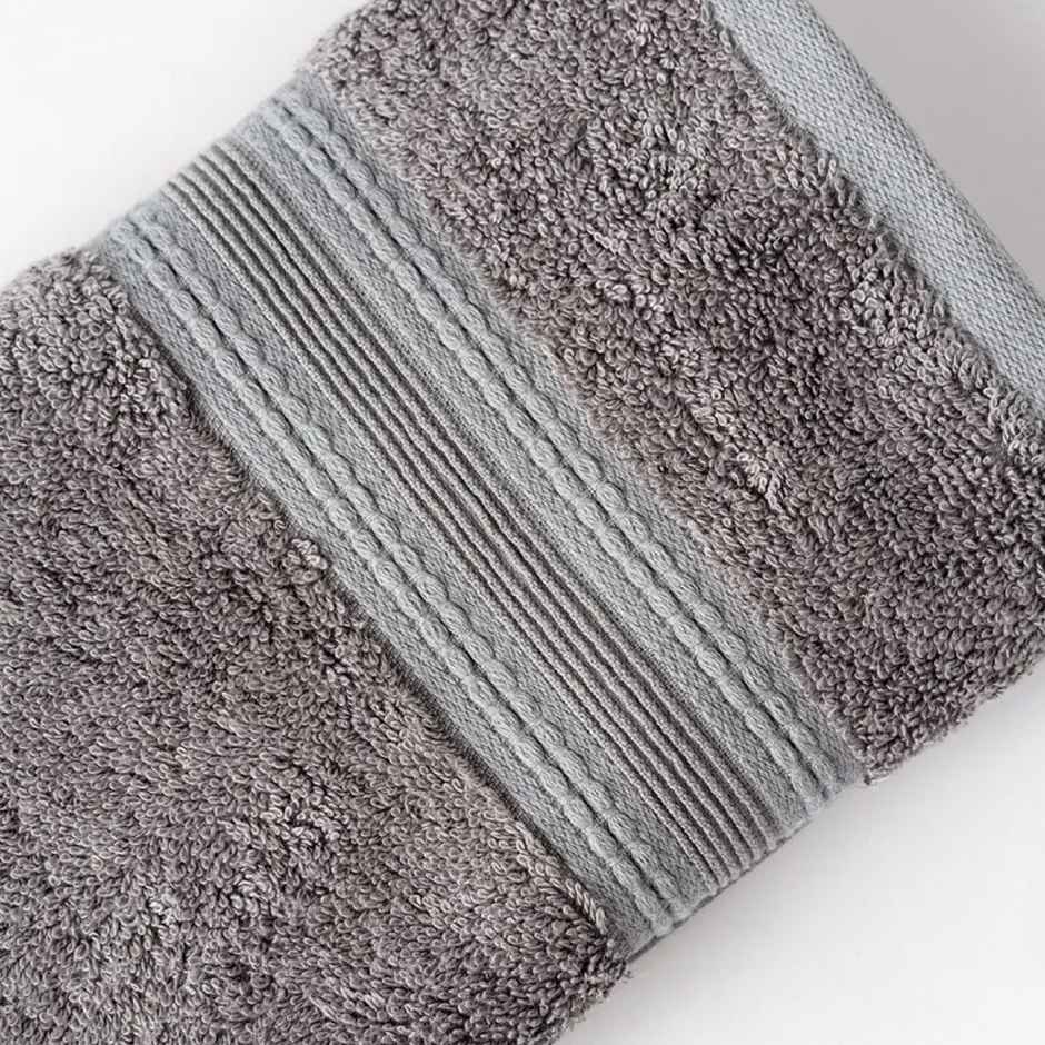 DDECOR Ecofriendly 70% Bamboo 30% Cotton Super Soft 650 GSM Solid Sustainable Hand Towel - Grey