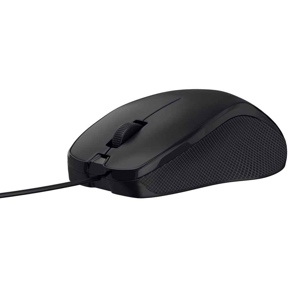Portronics Toad 101 Wired Optical Mouse with 1200 DPI, Plug & Play, Hi-Optical Tracking, 1.25M Cable Length, 30Lakhs Click Life - Black