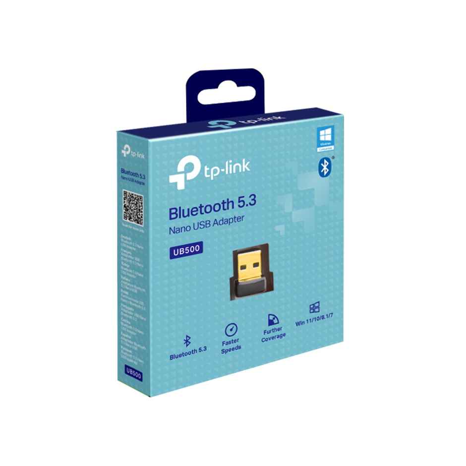 TP-Link USB Bluetooth Adapter for PC, 5.3 Bluetooth Dongle Receiver (UB500) Supports Windows 11/10/8.1/7 for Desktop, Laptop, Mouse, Keyboard, Printers, Headsets, Speakers, PS4/ Xbox Controllers