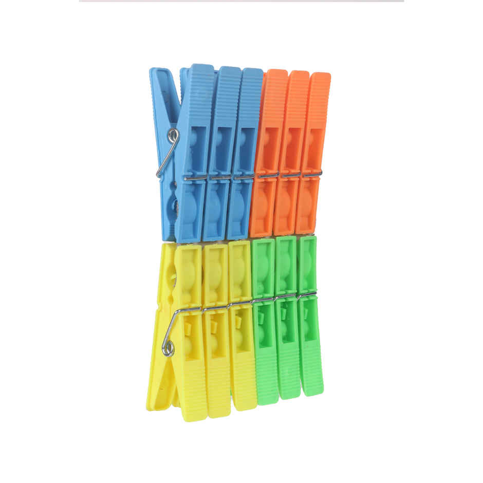 Jatin Civic Plastic Cloth Hanging Clips Set of 12 pcs | Assorted Combo