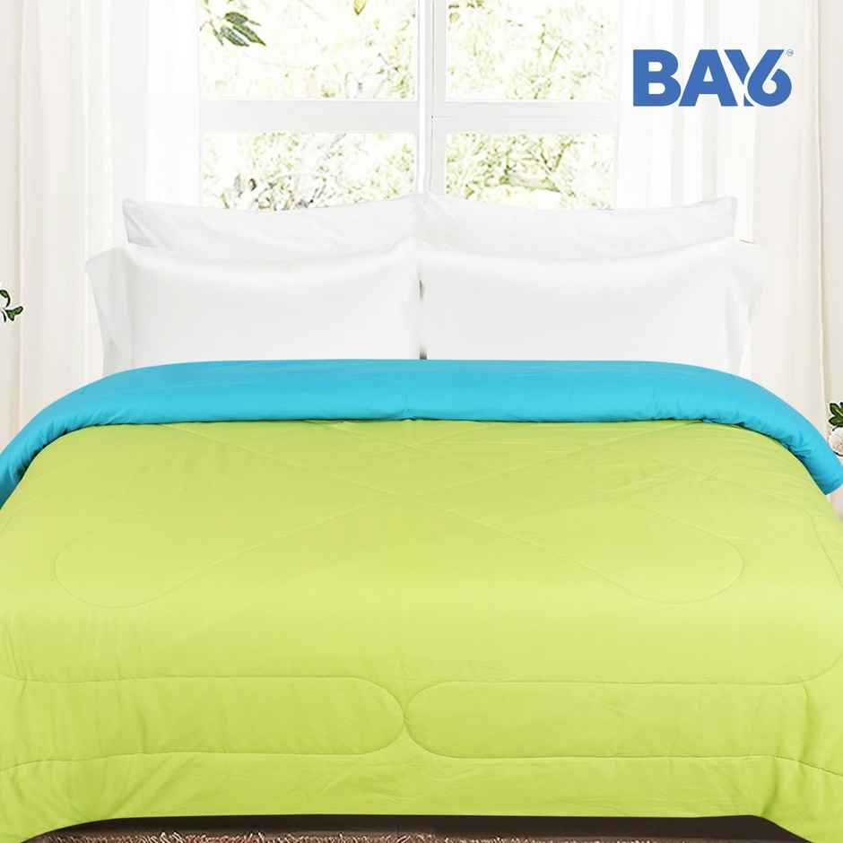 BAY6 Double Bed Reversible Comforter | Green & Sky Blue | 220 x 240 cm