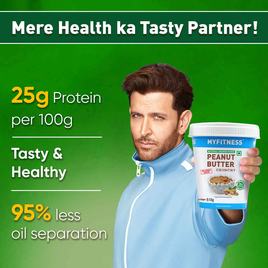 MyFitness All Natural Peanut Butter Smooth Spread | No Sugar, High Protein