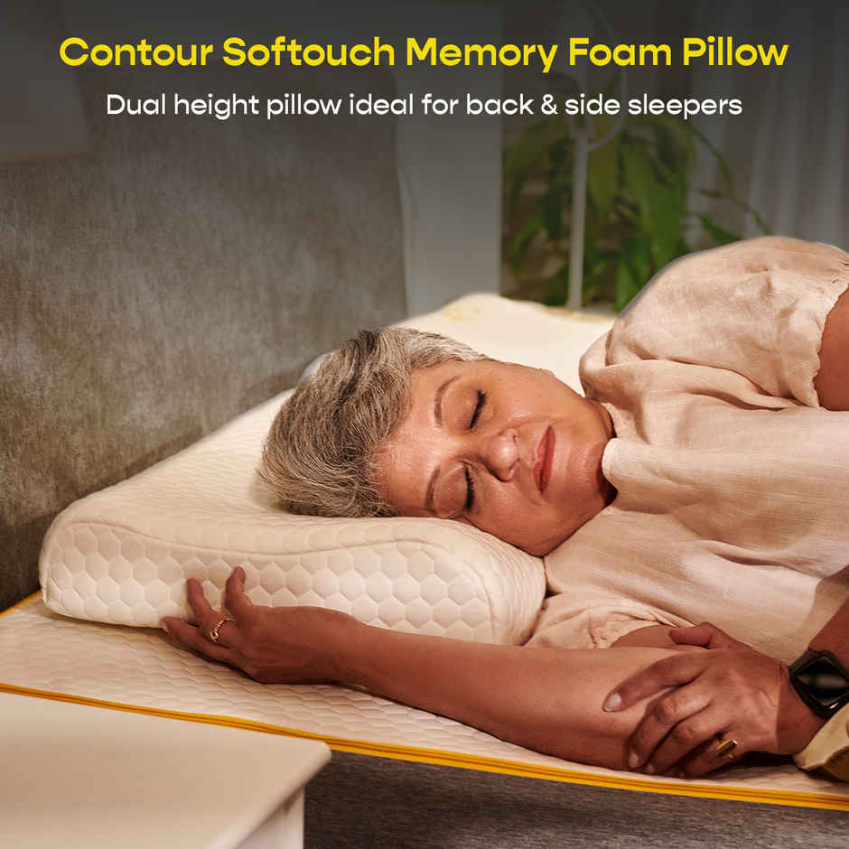 SleepyCat Contour Orthopedic Memory Foam Pillow Bamboo Fabric White (25 x 16 Inches)