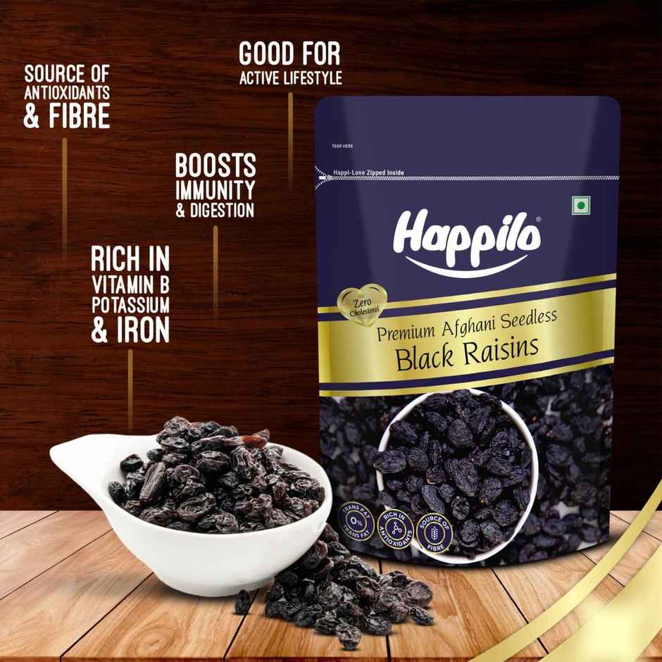 Happilo Premium Afghani Seedless Black Raisins