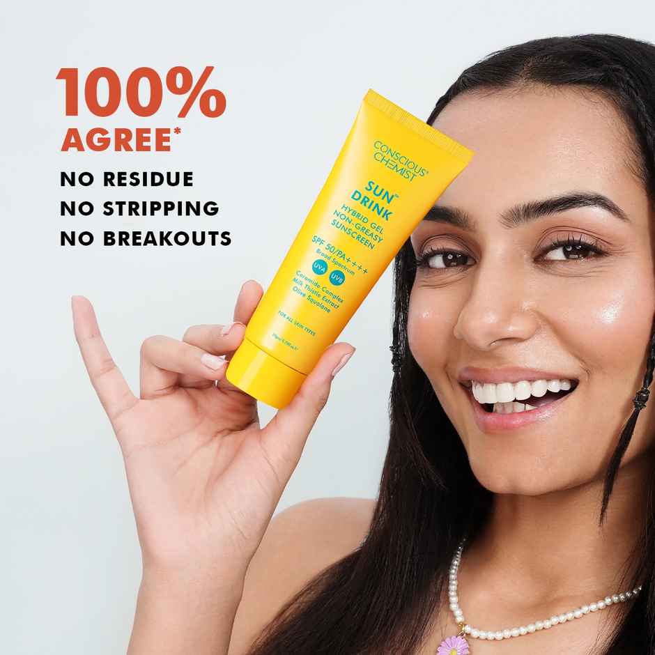Conscious Chemist Sun Drink Hybrid Lightweight Gel Sunscreen SPF 50 PA++++ UVA/UVB With Ceramides