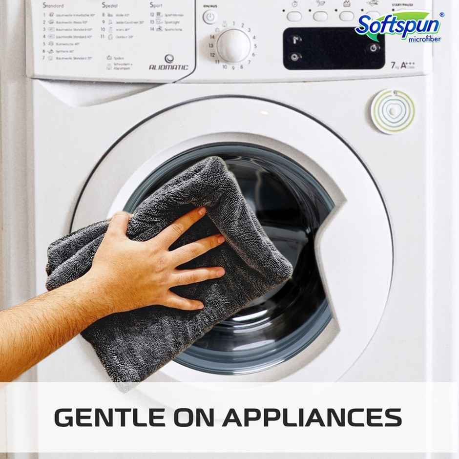 Softspun Microfiber Super Cleaning Cloth (1200 GSM, 40x60cm, 1pc, Grey)