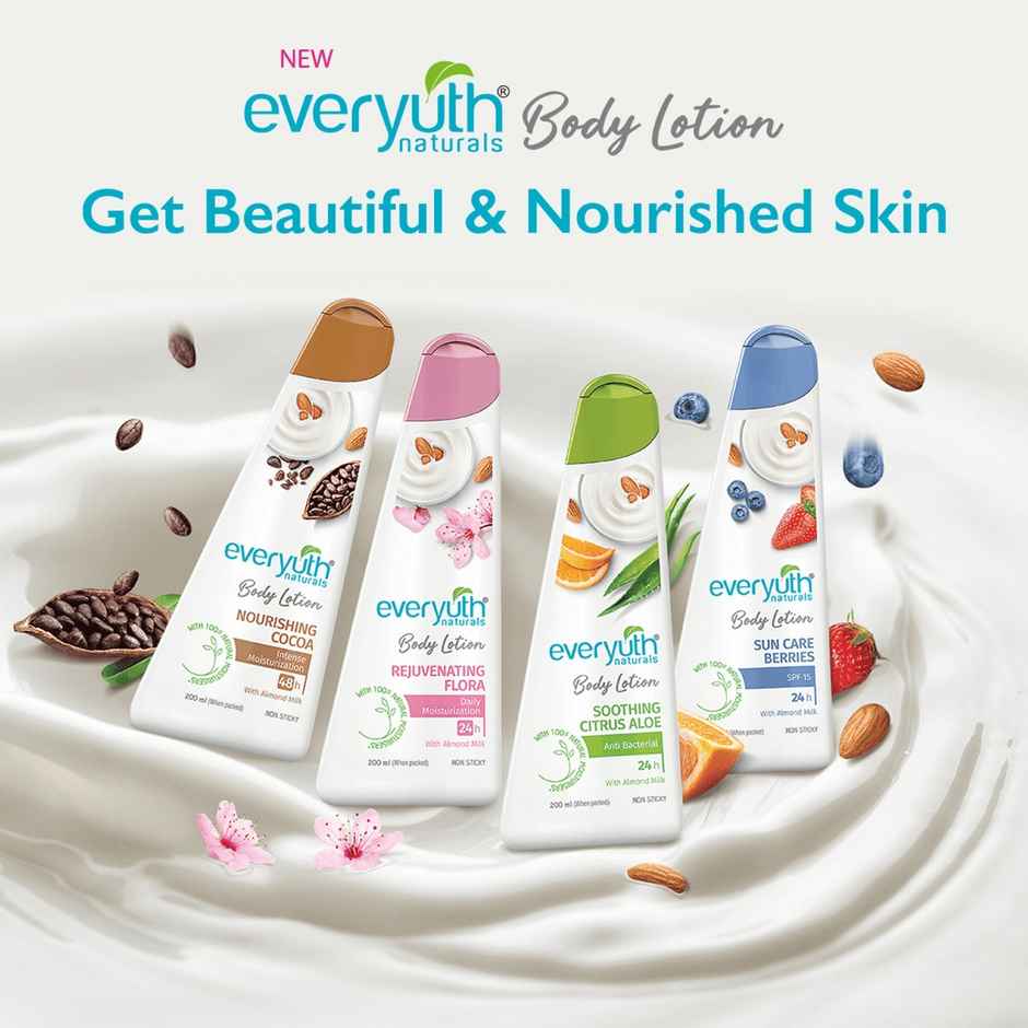 Everyuth Naturals Body Lotion - Nourishing Cocoa with 100% Natural Almond Milk