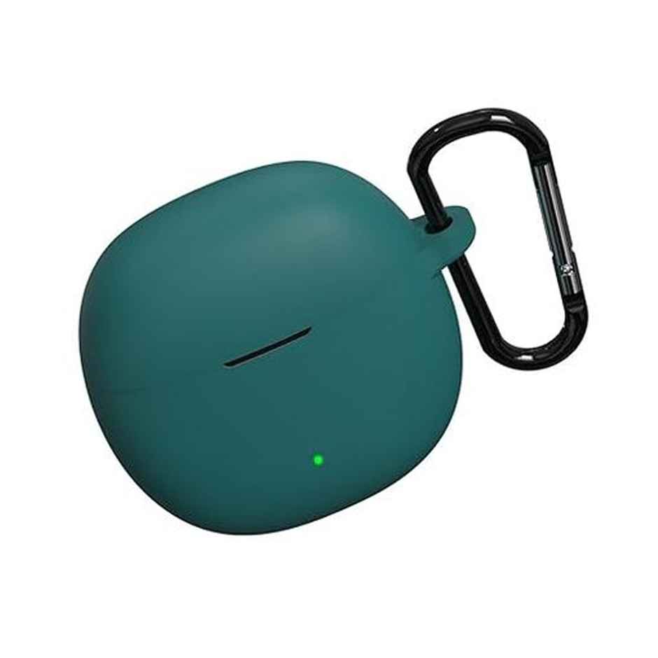 Sounce Portable Silicone Case Cover Scratch Resistant,Carabiner Clip Compatible with Keychain for Boat Airdopes Atom 81 | Green