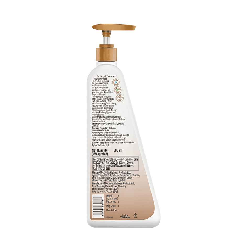 Everyuth Naturals Body Lotion - Nourishing Cocoa with 100% Natural Almond Milk