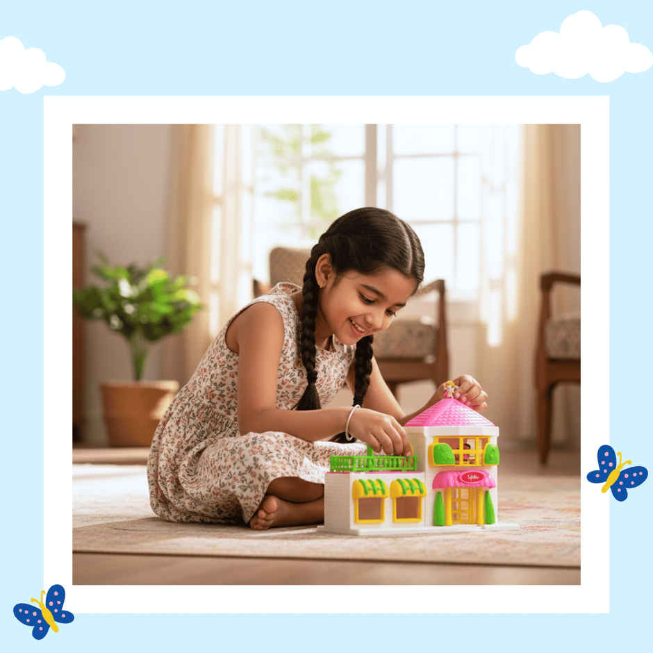 Toytales Pink Doll House | Play Set Toys For Girls | Gift For Girls | Birthday Gift