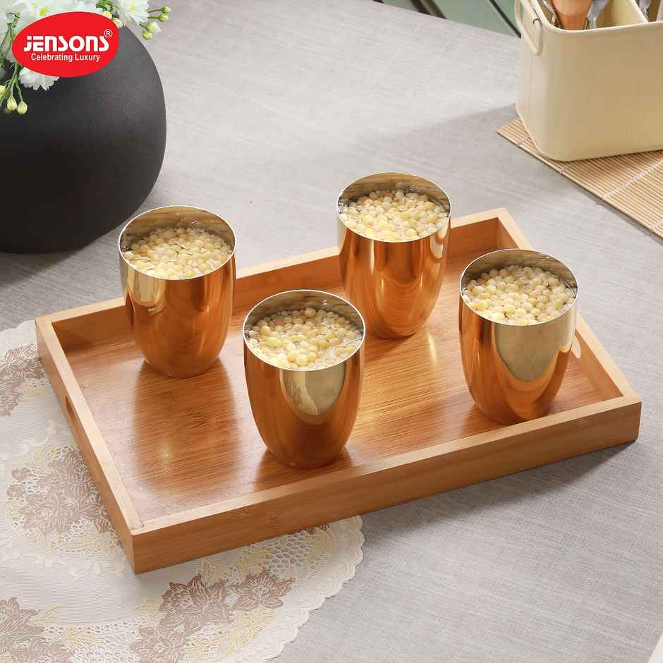 Jensons Pvd Lotus Glass 4 Pcs -gold