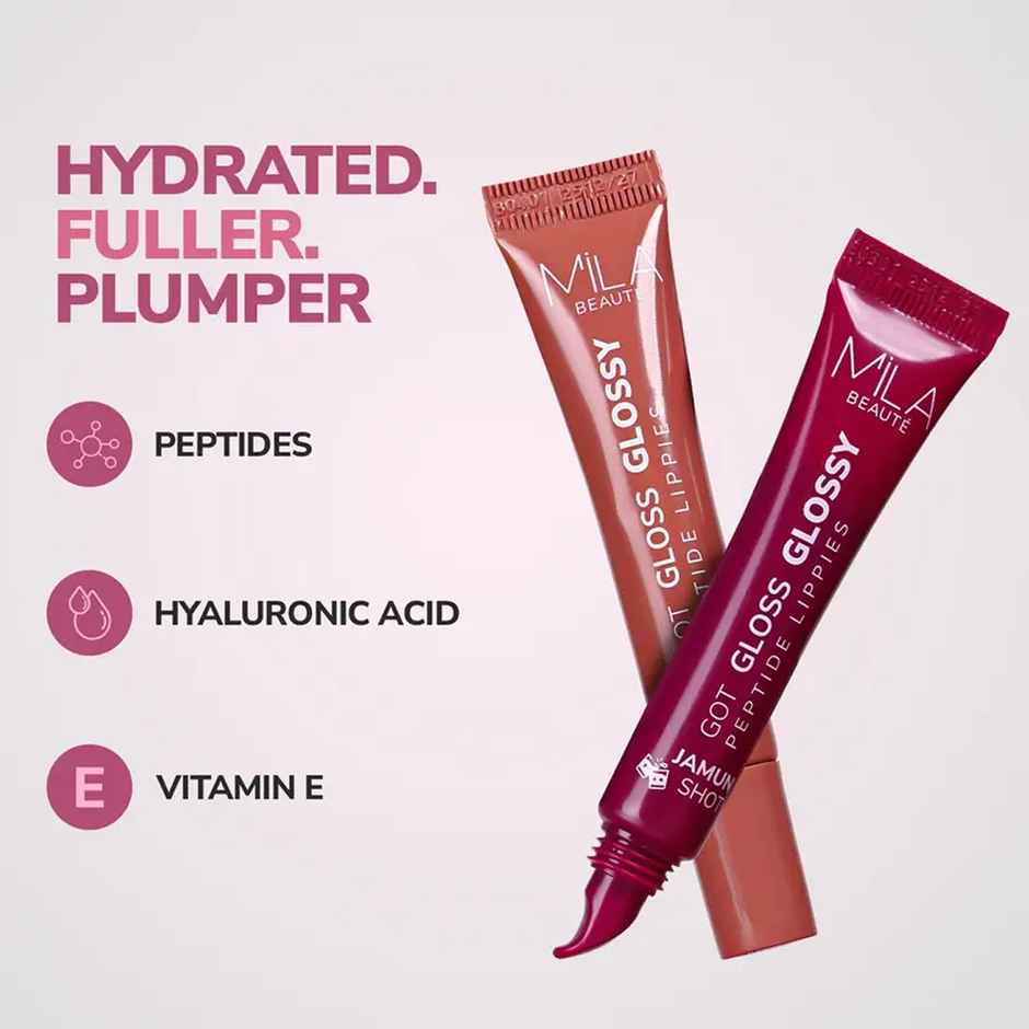 Mila Beaute Peptide Infused Lip Gloss | Hyaluronic Acid & Vitamin E | Non-Sticky | Chai Latte