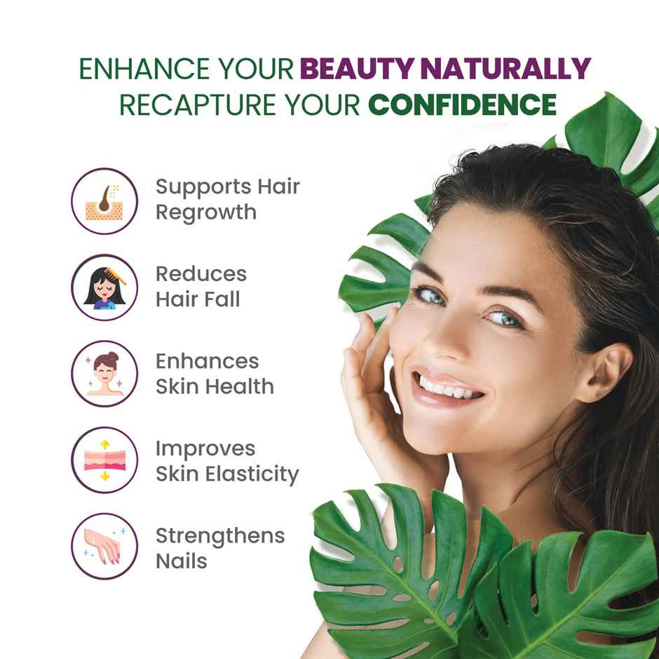 Himalayan Organics Biotin Sesbania Extract for Hair Growth 120 VEG Tablets