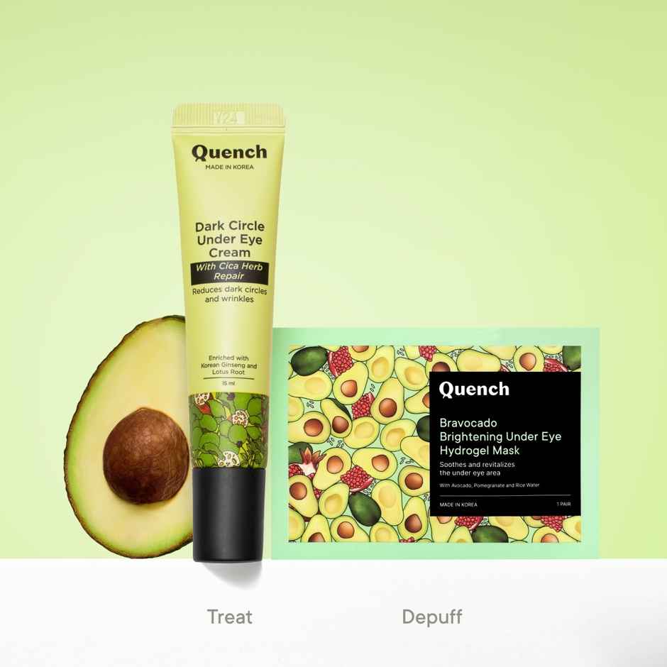 Quench Brightening Korean Under Eye Patch Soothing Eye Mask with Avocado & Vitamin E