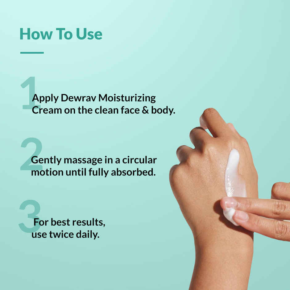Fixderma Dewrav Moisturizing Cream for Face & Body Deeply Hydrates Dry to Very Dry Skin