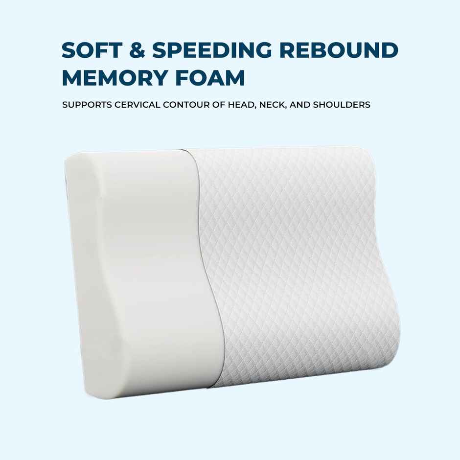 Trajectory Memory Foam Cervical Bed Pillow Orthopedic Contoured Neck Support Pillow