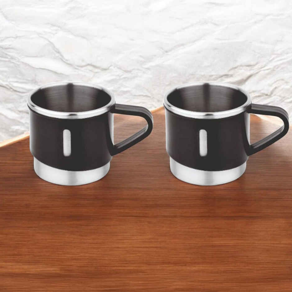 Roxx Aroma Insulated Set | 500 ml Flask + 2 Mugs | Double-Wall Insulation | BPA-Free | Black