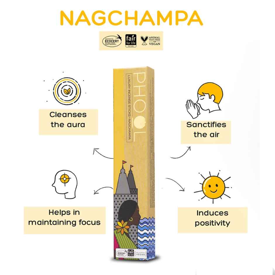 Nagchampa Agarbatti | Natural Certified Incense Sticks | Phool