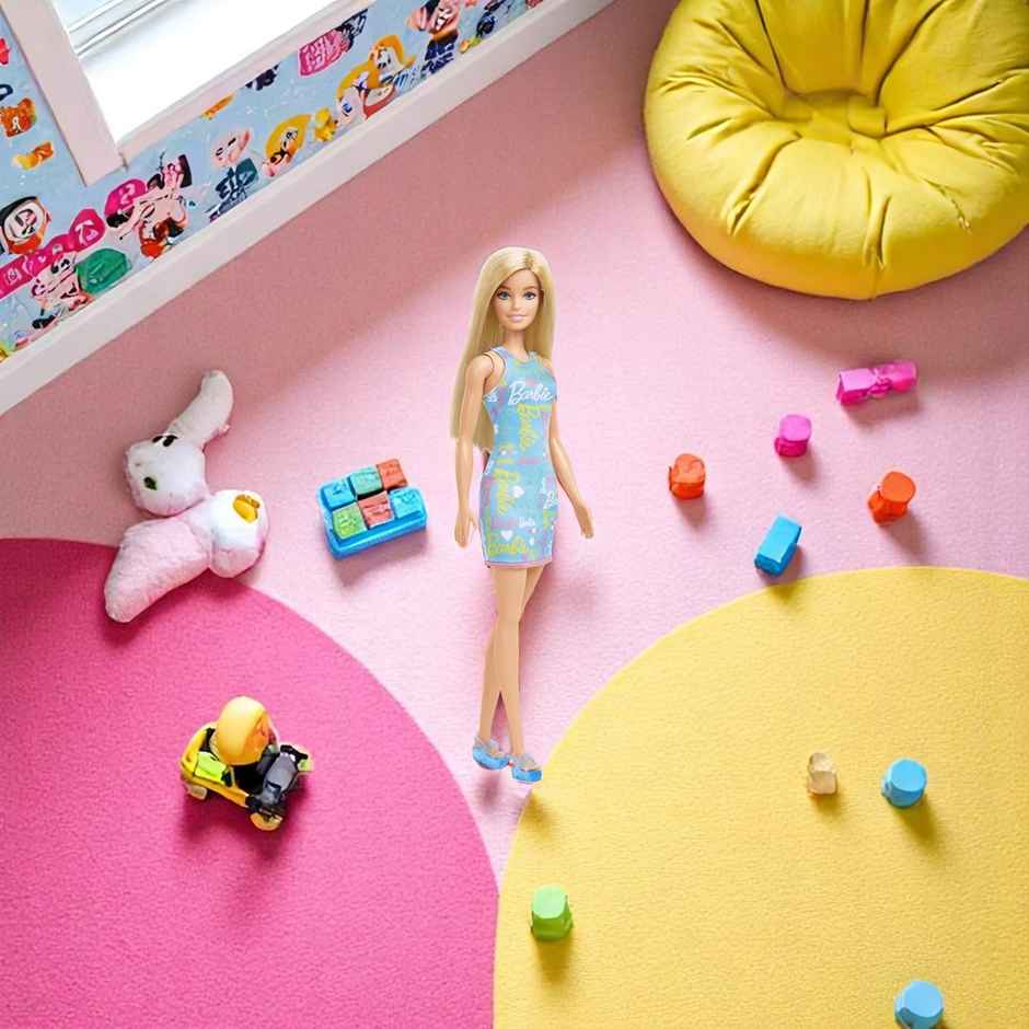 Mattel Barbie Dolls 3 Wearing Mattel Barbie Logo Print Dresses, Toy For Kids Ages 3 And Up