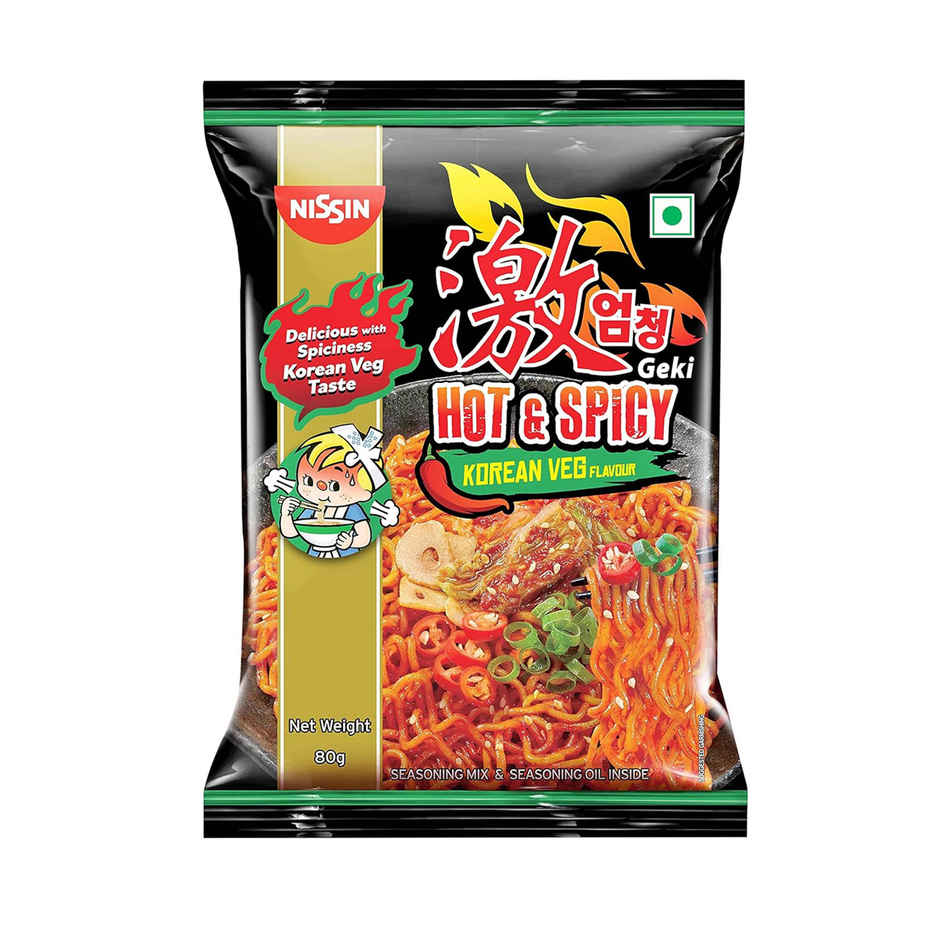 Nissin Geki - Hot and Spicy Korean Veg Flavoured Ramen Instant Noodles Combo