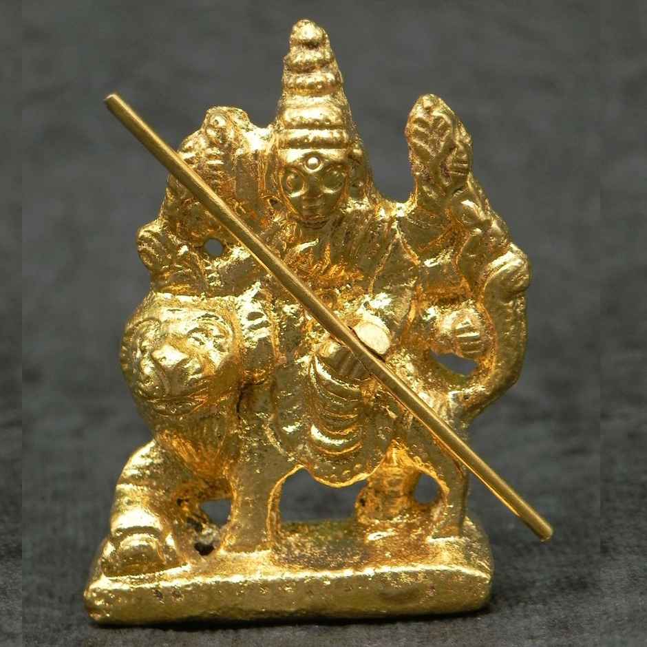 Durga Brass Idol | Gold | One Size | Svasti