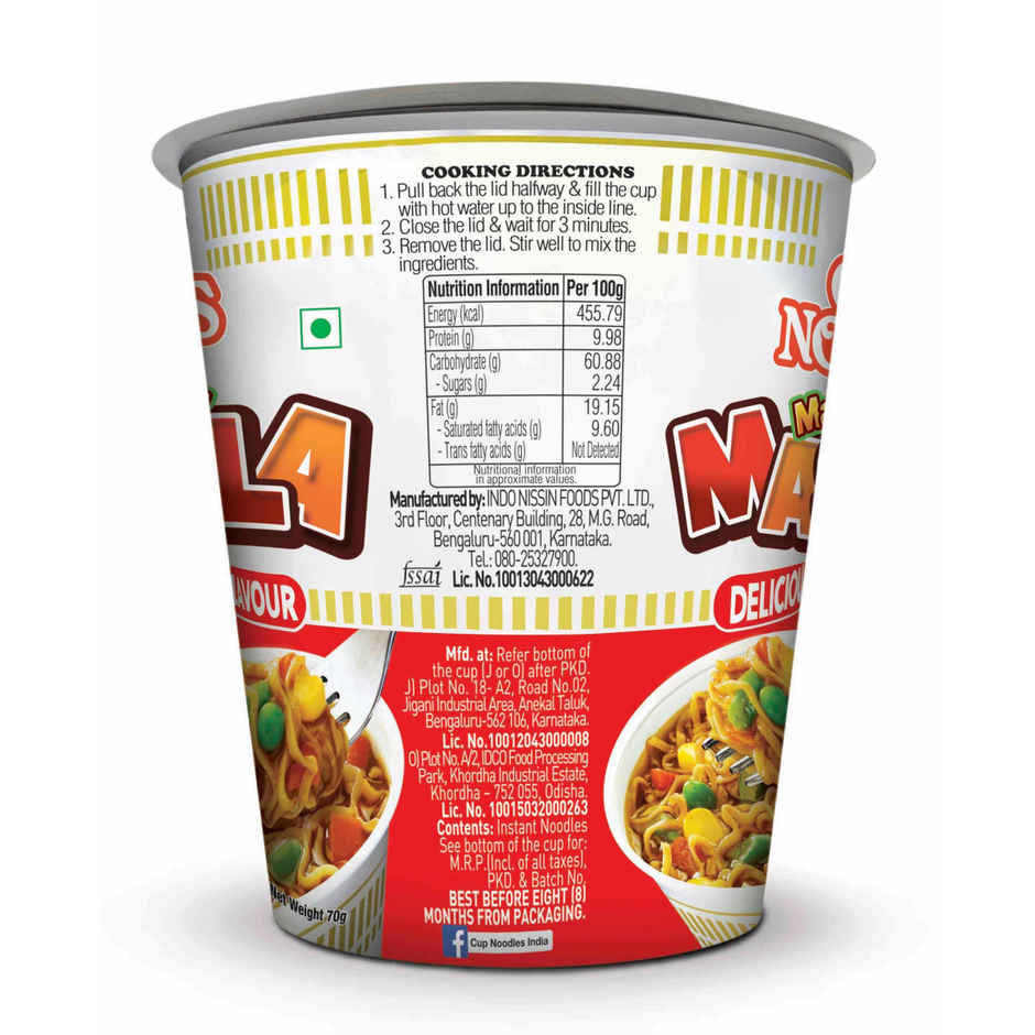 Nissin Cup Mazedaar Masala(70.0 gms) & Indo Nissin Pokemon Ramen Fun Masala | Flavorful Instant Noodles(45.0 gms) Combo
