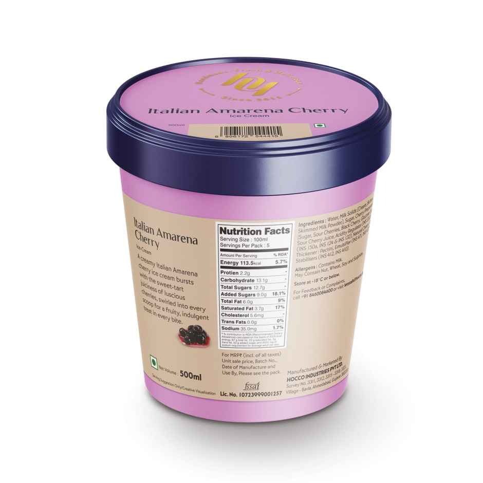 Huber & Holly Italian Amarena Cherry Ice Cream Tub