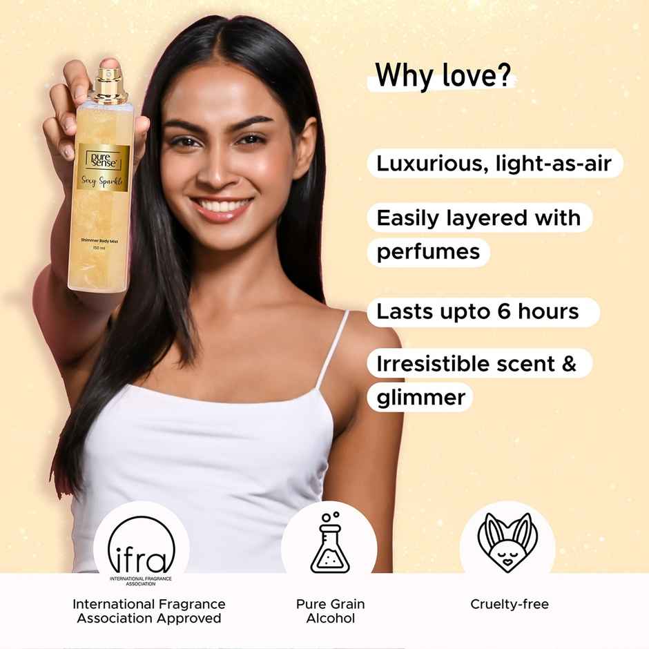 Puresense Sexy Sparkle Golden Shimmer Spray Body Mist - For Women