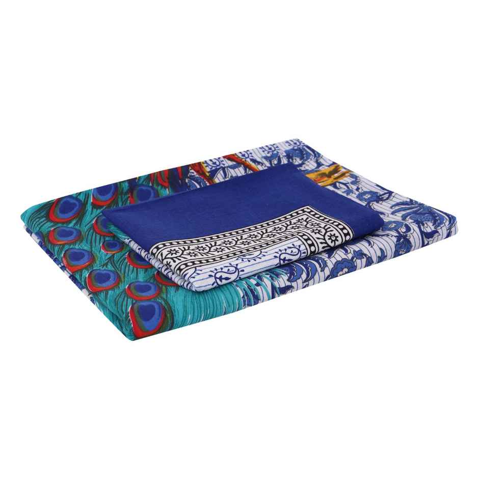 Metro Living 104 Tc Cotton Single Animal Bedsheet | Pack Of 1 | Blue