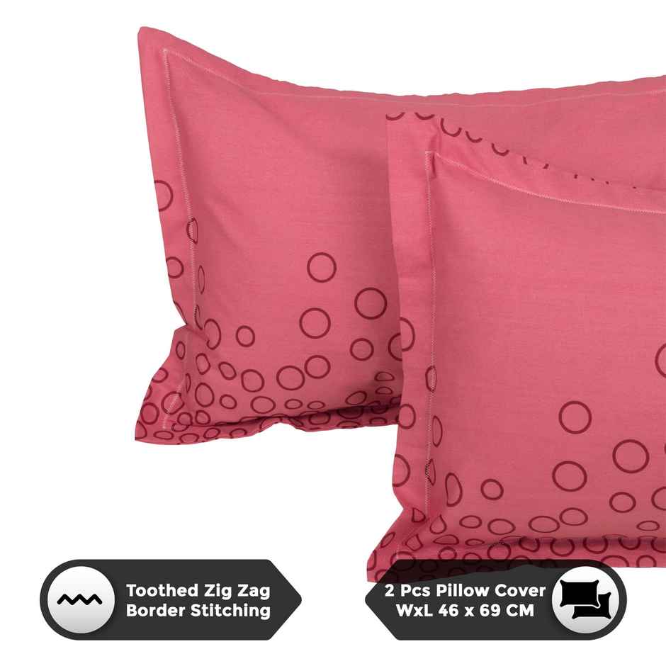 Story@home Double Cotton 152 TC Floral Flat Bedsheet | Baby Pink | 98 x 89 in