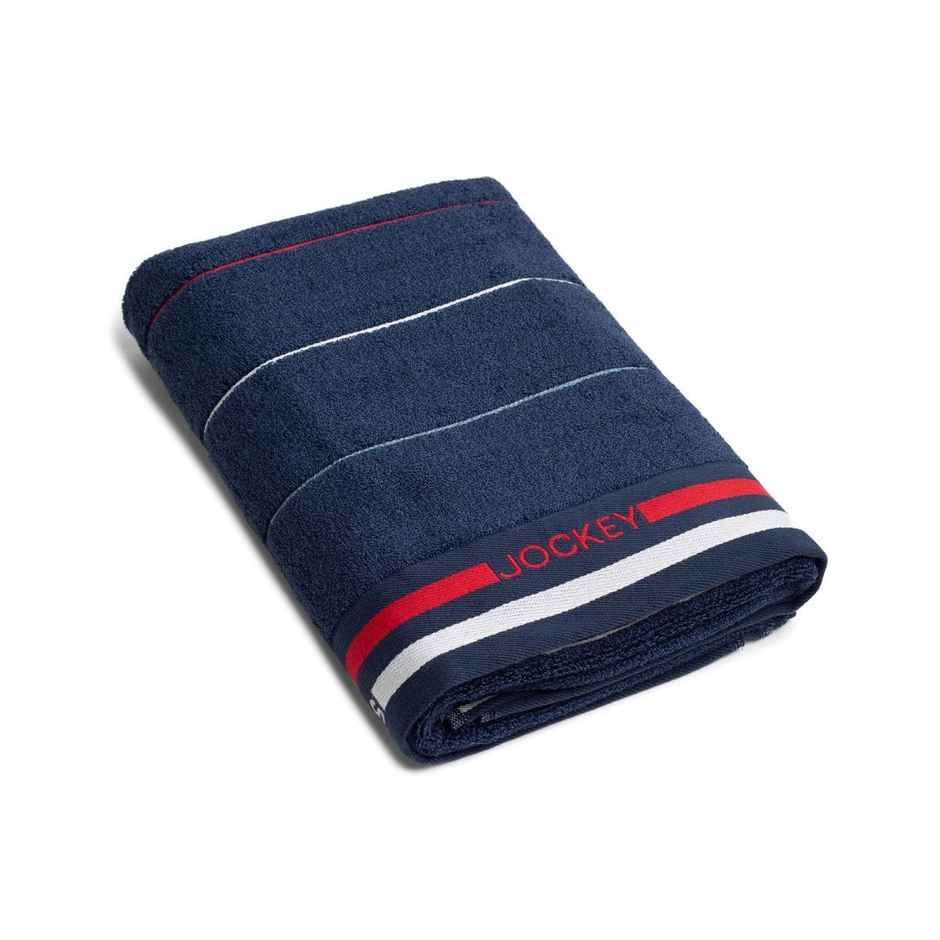 Jockey T122 Men's Cotton Rich Terry Ultrasoft and Durable Striped Bath Towel