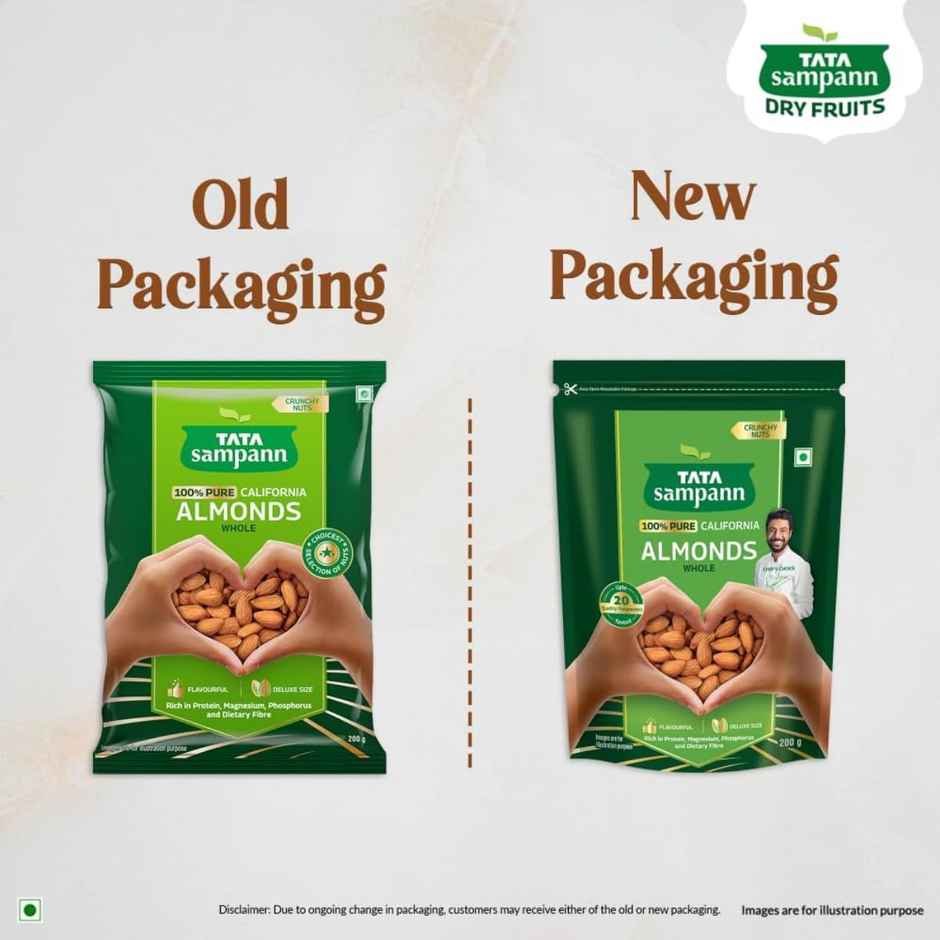 Tata Sampann 100% Pure California Almonds/Badam Giri | Whole Premium Quality