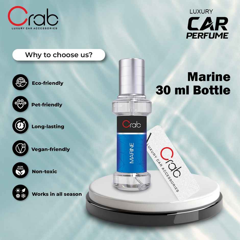 Crab Premium Marine Fragrance Spray | Long-Lasting Car Perfume Freshener | Home, Office & Vehicles