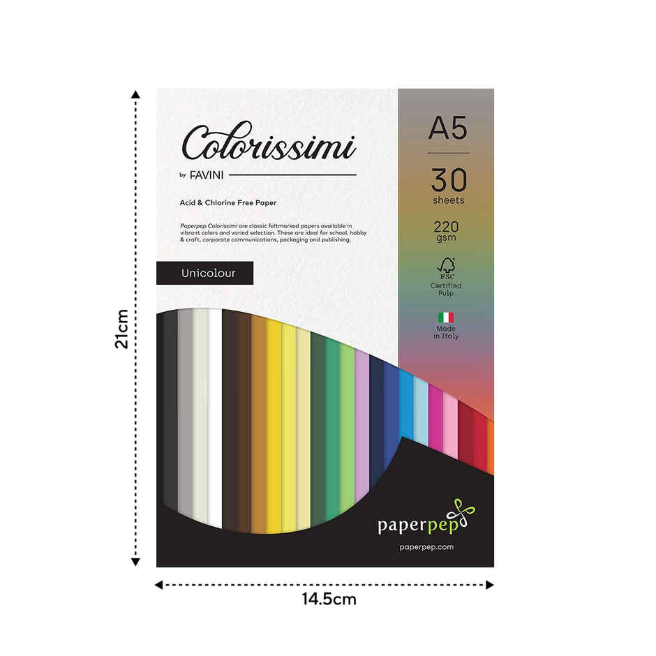 Paperpep Colorissimi 220Gsm Card Stock A5 Rosa (Baby Pink) Unicolor 30 Sheets
