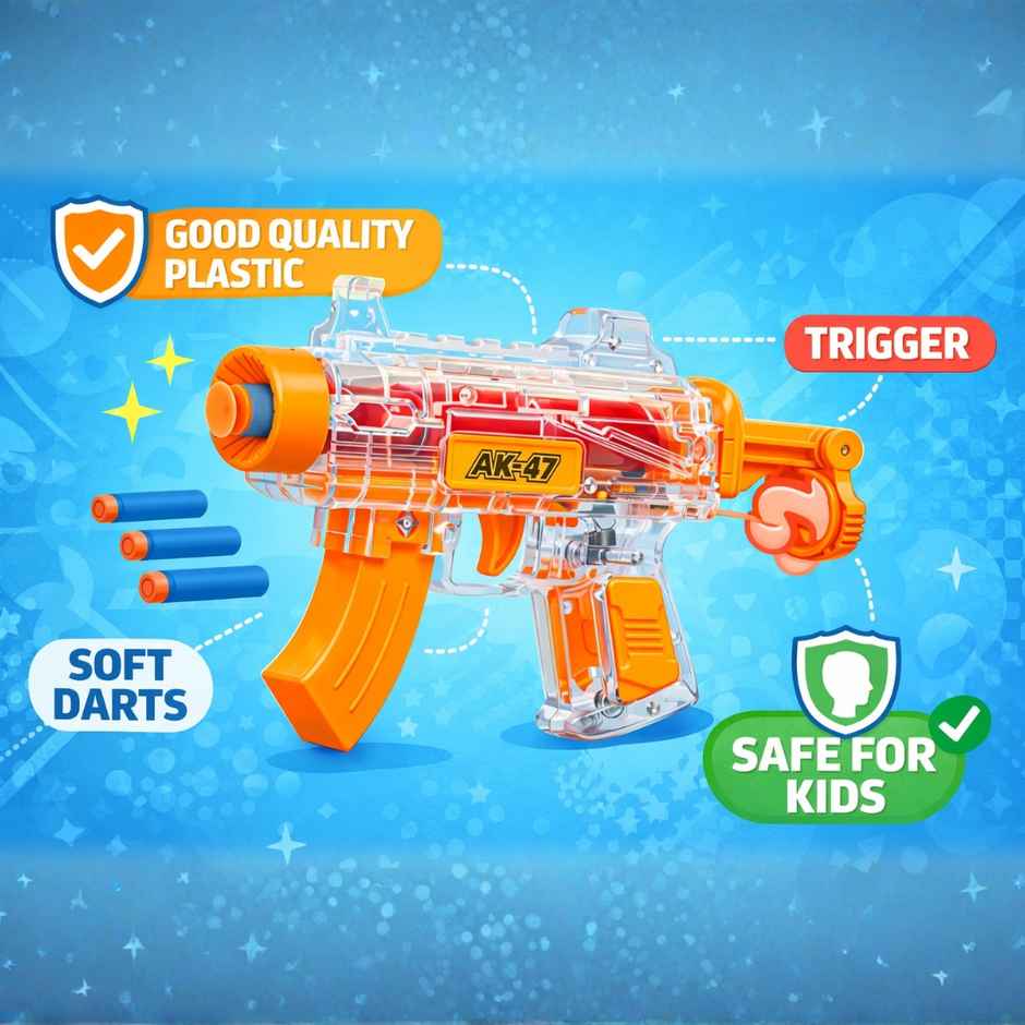 Toytales Transparent Ak-47 Toy Gun | Gift For Boys | Assorted