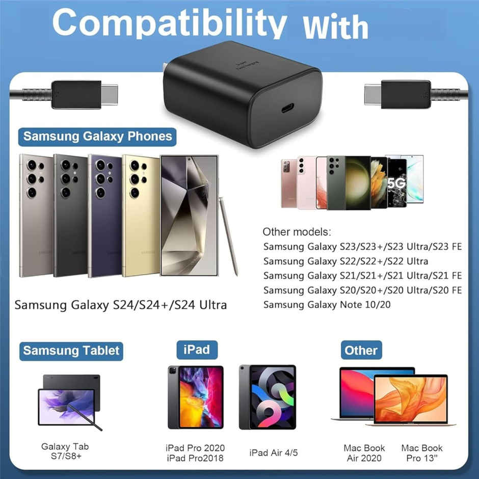 Kratos 45W Type C Super Fast Charger Adapter compatible for Samsung Premium Phones