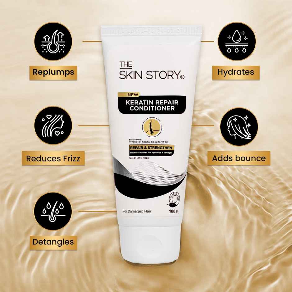 The Skin Story Keratin Conditioner For Coloured Treated Hair Repairs Damage & Frizz Sulphate Free
