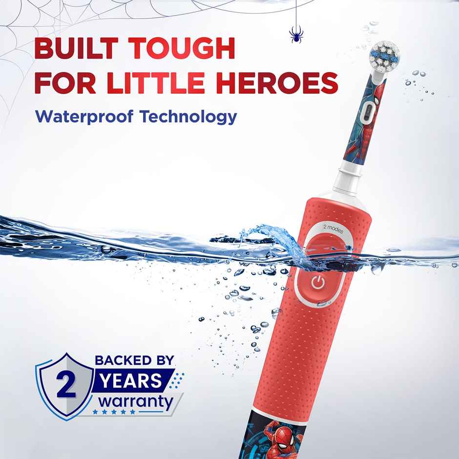 Oral B Kids Spiderman Rechargeable Rotating Electric Toothbrush- (Daily & Sensitive)