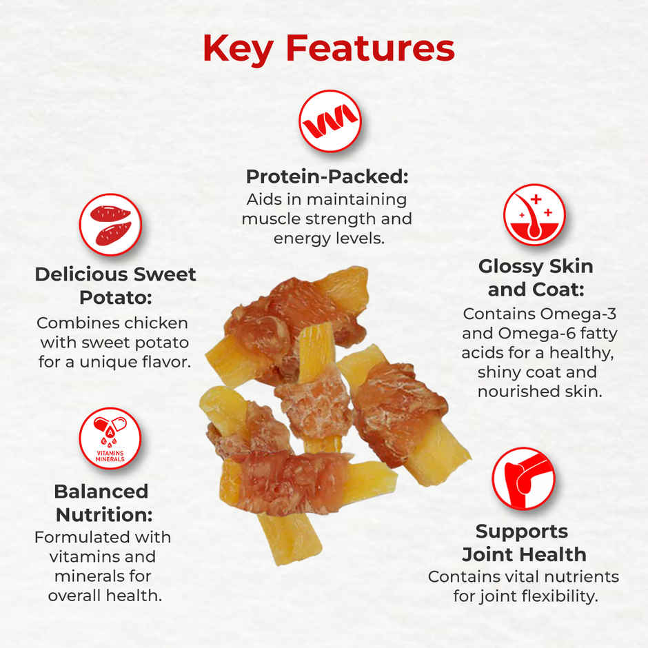 Drools Sweet Potato Twined Dog Treats, Best For Training & Bonding | For Puppy & Adult