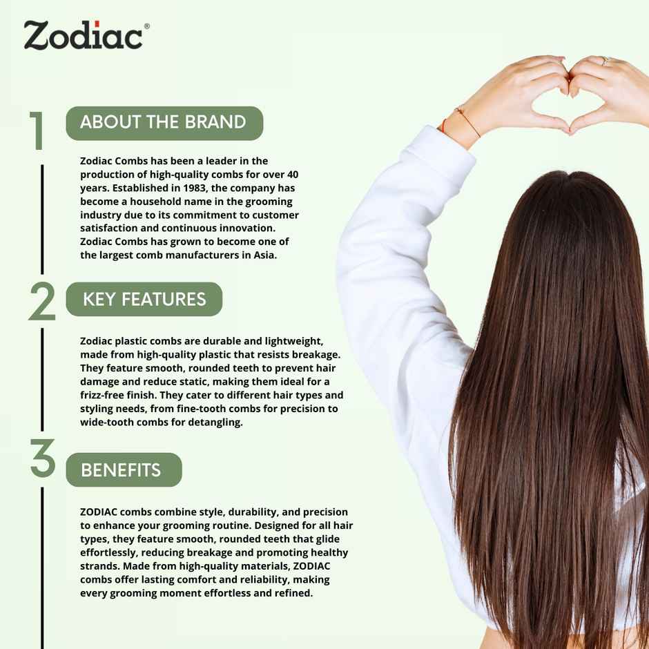 Zodiac Wide Tooth Comb | Green