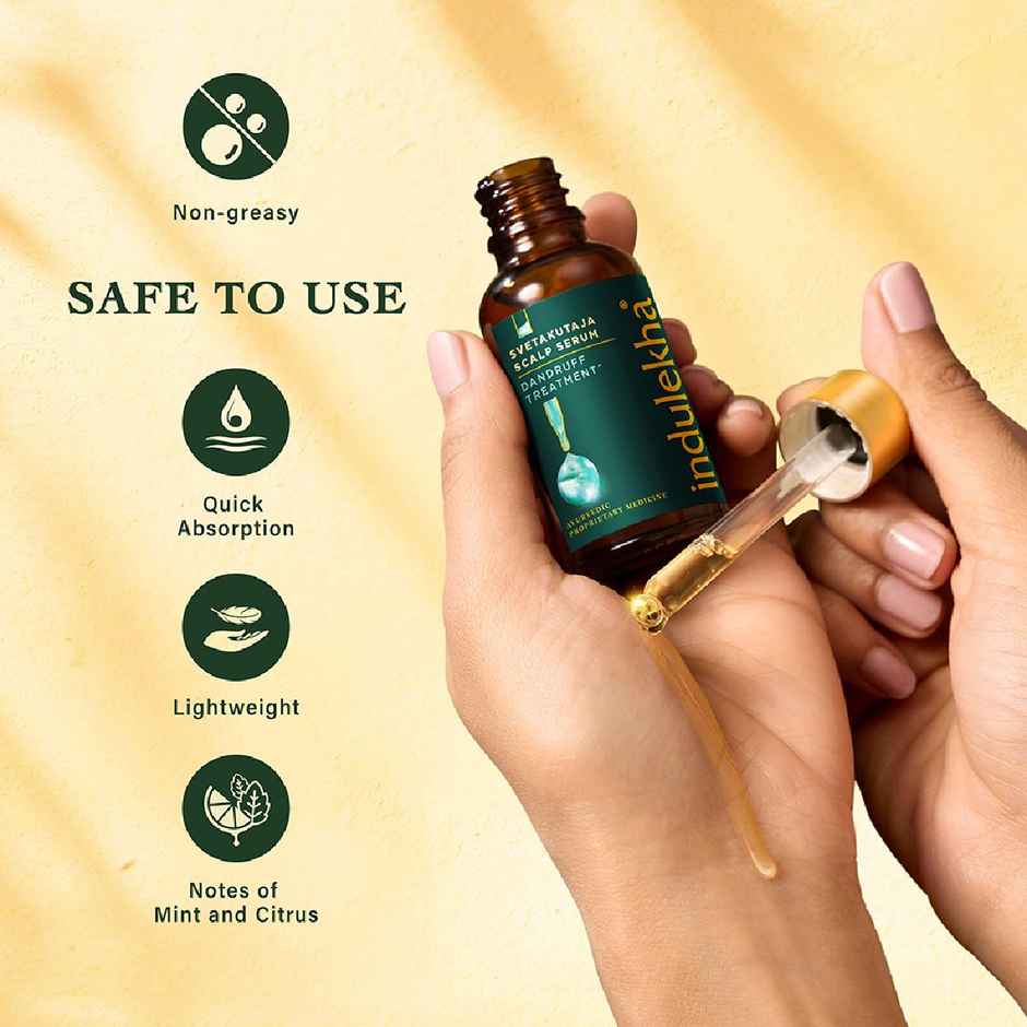 Indulekha Svetakutuja Dandruff Treatment Scalp Serum|Ayurvedic Serum For Dandruff Treatment
