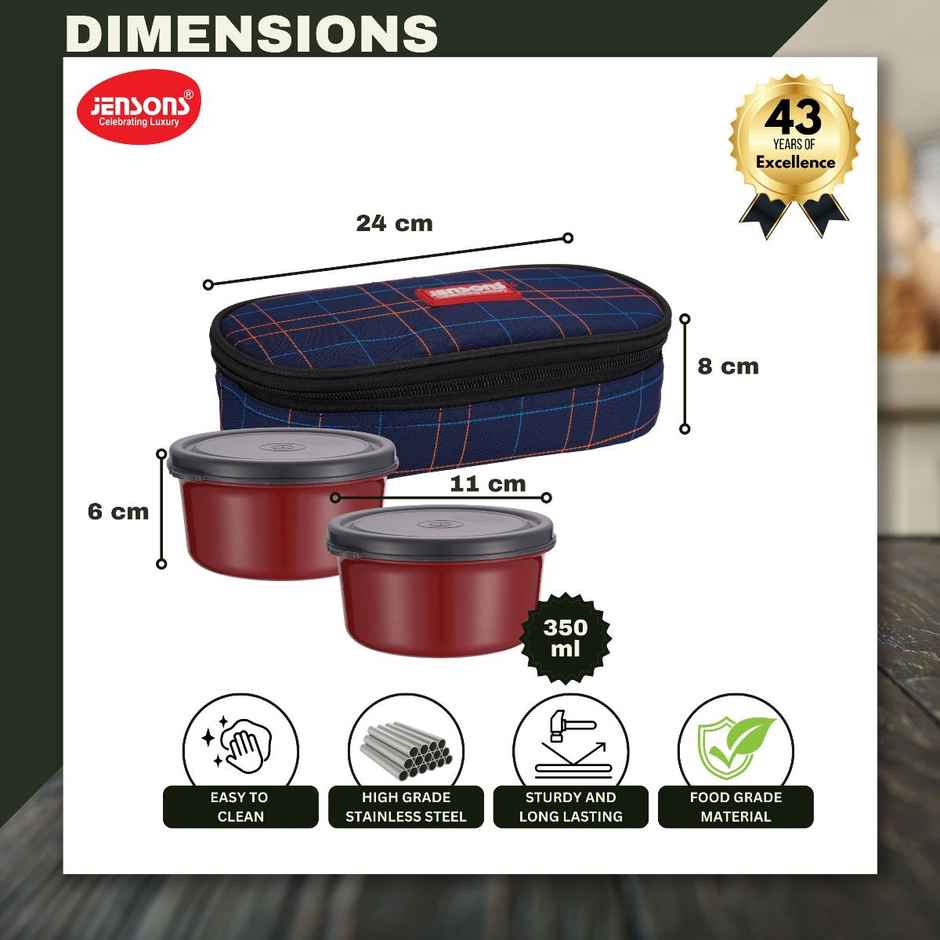 Jensons Stainless Steel Wonder 2 Lunch Box