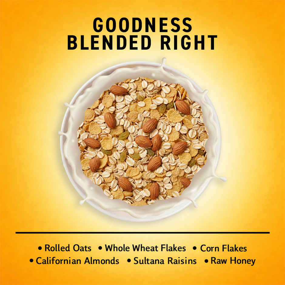 Bagrry's Crunchy Muesli with Almonds, Raisins & Honey(40% Oat Clusters)