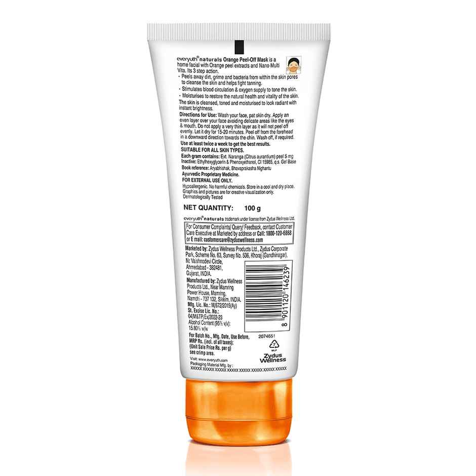 Everyuth Naturals Advanced Orange Peel Off Mask Tube for Natural Glow