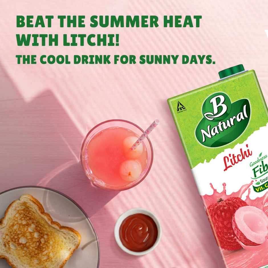 B Natural Litchi Juice | Pulp | No Concentrate